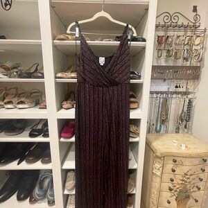 Blue Rain Burgundy Glitter Pantsuit